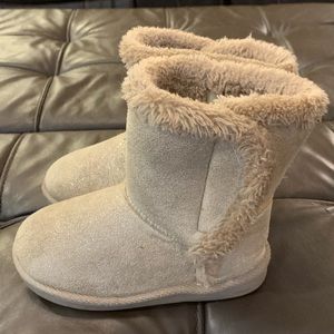 Tan sparkle girls boots size 10/11
